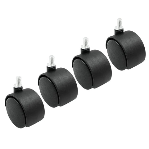 2 Inch Swivel Caster Wheels Set Of 4 With Black Nylon M8 Threaded Stem For Heavy Duty Furniture Tables Cabinets