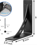 Beefy Heavy Duty Shelf Brackets 9 Inch By 8 Inch 1100 Pound Max Load Premium Alloy Mantel Brackets with screws and drill bit