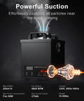 Solder Fume Extractor With Strong 200m3h Suction, H13 HEPA Filtration, showing powerful particle extraction capability.
