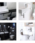 Space Saving Compact Ceramic Corner Wall Mounted Sink For Small Bathrooms White Finish With Right Side Faucet Hole Sink Only