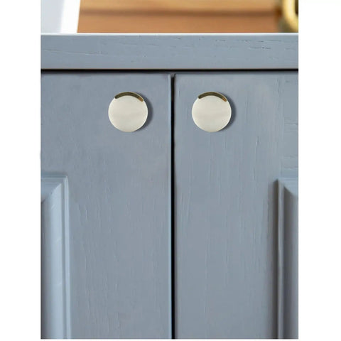 Set Of 6 Marble Knobs For Cabinets And Drawers White Round Decorative Cabinet Hardware Perfect For Kitchen Cupboards Glass Doors Dressers Wardrobes Pulls And More Easy To Install Durable And Stylish Home Upgrades shown on grey cabinet doors