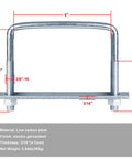 Four Pack 6 Inch Wide Square U Bolts For Trailers, 3/8 Inch Diameter, Adjustable From 1 7/8 Inch To 4 1/2 Inch, 3/16 Inch Frame Plate