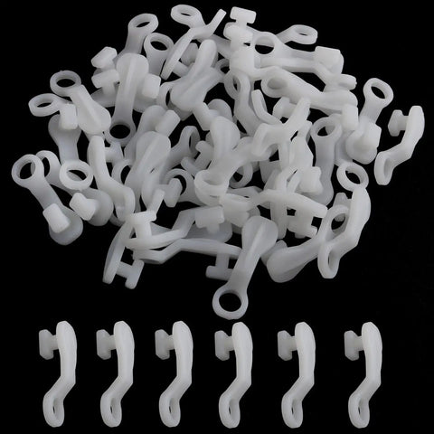 White Ceiling Curtain Track Set With 50 Drapery Carrier Slides For Standard White Traverse Rods Easy Glide Plastic Drape System Built To Last Odor Free Durable Tracks For Living Room Bedroom Windows, white plastic slides