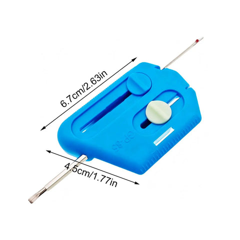 Easy Peasy Needle Threader For All Sewers Third Generation Safety Tech Compact Tool That Speeds Up Home Sewing And Prevents Needle Injuries While Threading, blue 6.7cm