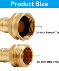 Heavy Duty 5/8 Inch Brass Hose Connector Repair Kit With Clamps, Heavy Duty Leak-Proof And Rust Resistant Garden Hose Fittings That Fit Standard Hose For Quick Fixes Around The Yard Or Home, 3/4 inch female and male thread