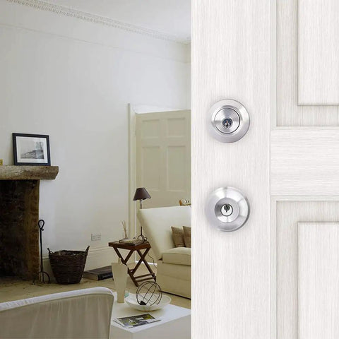 Double Keyed Deadbolt Lock With Keyed On Both Sides And Two Way Adjustable Cylinder For Privacy Or Passage on interior door