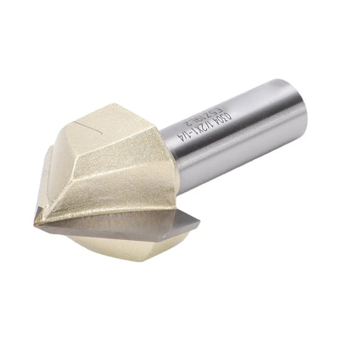 Top Notch Jauarta V Groove Router Bit With 1/2 Inch Shank And 90 Degree Flute for smooth wood and plastic routing jobs.