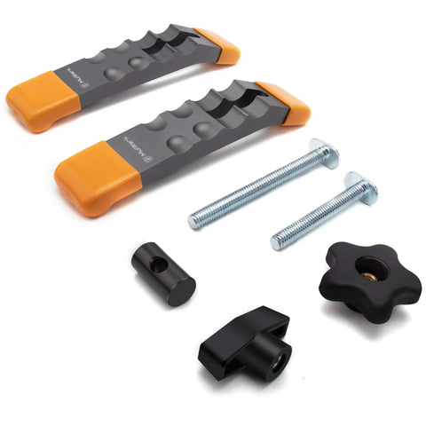 Heavy Duty T Track Hold Down Clamps Set No Fuss Quick Change Design For Woodworking with T-Bolts and knobs, 2 pack
