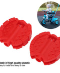 Two Pack Small Bike Pedals For Kids And Tricycles Red Plastic Front Wheel Foot Pedal Accessories Replacement For Mini Bicycles Measuring 6.8 By 6.5 Cm