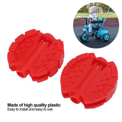 Two Pack Small Bike Pedals For Kids And Tricycles Red Plastic Front Wheel Foot Pedal Accessories Replacement For Mini Bicycles Measuring 6.8 By 6.5 Cm
