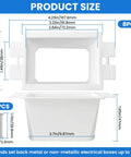 Product sizing for 8 Pack 1-Gang Electrical Box Extenders With 16 Screws, Durable Plastic Outlet Box Extension Kit, White