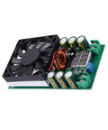 600W Step Down Voltage Regulator Module With Built In Cooling Fan For Industrial And Electronics Projects Handy Adjustable Output Rock Solid Overcurrent And Overtemperature Protection Short Circuit Safeguards Stable Efficient Power Supply Board, angled view