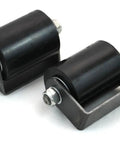 Sliding Gate Top Guide Roller Pair 3-Inch Hard Rubberized With Weld-On Mounting Bracket, Beefy Heavy Duty Sealed Ball Bearings, Lot Of Two