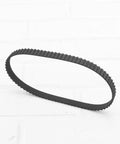 Two Pack 160XL037 Timing Belts 50 Tooth 10mm Wide 406mm Perimeter Cogged Rubber Drive Belt With Fiberglass Cord For Heavy Duty Industrial Machines Replacement Black displayed on white background
