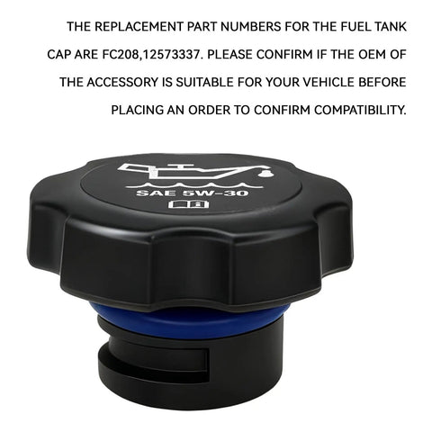 Engine Oil Filler Cap Replacement Plug and Play Direct Fit for GM Vehicles 1992 to 2018 Chevrolet GMC Cadillac Buick Oldsmobile Pontiac Hummer Saab Isuzu FC208 12573337 Durable OEM Style Cap.