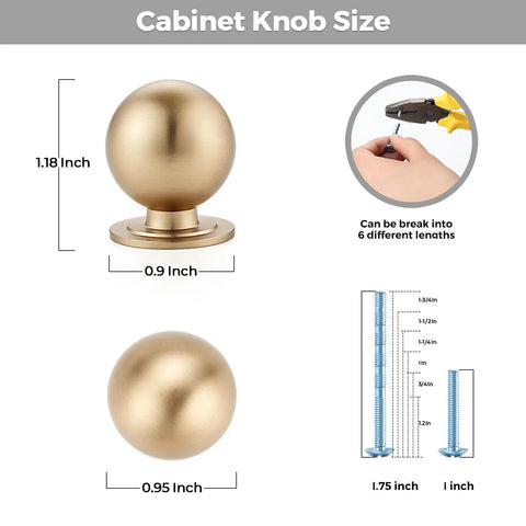 Sleek Champagne Bronze Round Dresser Knobs 12 Pack 0.95 Inch Diameter Dope Zinc Alloy Hardware For Cabinets And Drawers Modern Minimalist Look That Upgrades Any Furniture Quickly And Easily, round knob size chart with breakaway screws