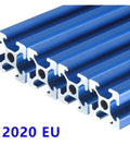 Premier 20X20mm T Slot Aluminum Extrusion Profile With Anodized Blue Finish Built For 3D Printers Cnc Rigs And Diy Builds showing stacked blue anodized bars.