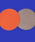 Premium Flocking Hook And Loop Sanding Discs Set For Electric Sander, ultra smooth blending pads in orange and gray colors.