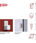 Slick Motorized Touchscreen Keypad Smart Deadbolt August Connected With Wifi Bridge setup with app showing door status.
