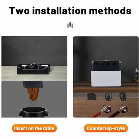 Electric Portafilter Cleaner And Knock Box Offers Hella Easy Cleanup For Home Baristas showing two installation methods.