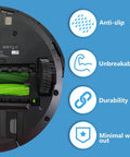 Heavy Duty Roomba Wheel Tires Replacement Kit For Series 500 600 700 800 900 Robotic Vacuums Durable Natural Rubber Non Slip Tread