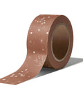 Premium Water Activated Packing Tape Straight Up For Sealing Corrugated Boxes And Gift Cartons With Rosy Floral Print Biodegradable Gummed Paper Shipping Rolls For Ecommerce Hustlers, 5cm x 50m roll visible.