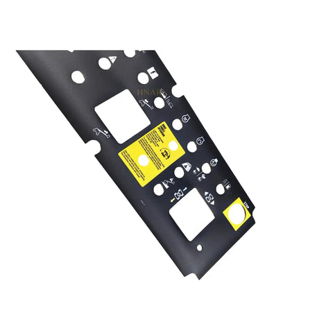 Fresh Stock Platform Control Panel Decal Overlay Replacement For Genie Telescopic Boom S60 S65 Lift No Sweat Swapping black decal close-up with control icons.