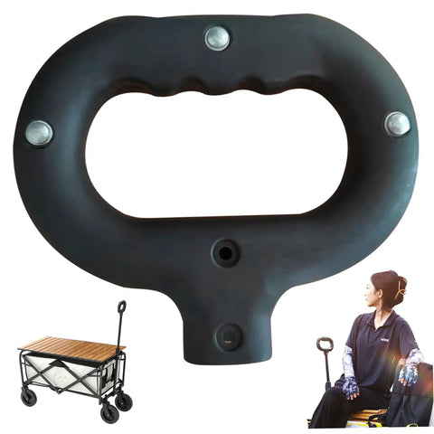 Universal Grab And Go Push Handle Replacement For Carts And Wagons Durable Plastic Wagon Trolley Hand Pull Upgrade Easy Install Fits Most Lawn Carts Garden Trolleys Hand Trucks And Outdoor Gear, black plastic handle