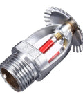 Heavy Duty Fire Sprinkler Heads 1/2 Npt 155 Fahrenheit 4 Pack Upright Copper Chrome with glass bulb and red trigger.