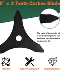 Heavy Duty Weed Eater Blade Kit With Adapter For Trimmer Includes 10x3 cutter blade made of manganese steel, flexible and easy to install.