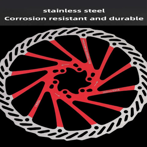 2 Pack Bike Disc Brake Rotors 160/180/203mm CNC Machined Stainless Steel 12 Bolt 6 Hole with Dope Heat Dissipation Holes