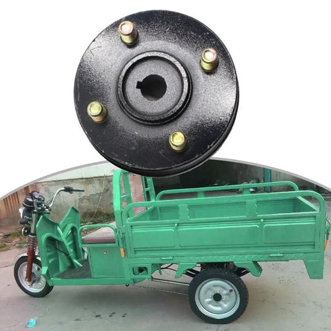 Beefed Up Electric Tricycle Brake Hub With Cast Steel Drum Pads For E Bike Replacement 160 Or 180mm Rear Fixed Disc Wear Resistant Construction And Integral Pressing Tech 205 Bearing, rear trike wheel