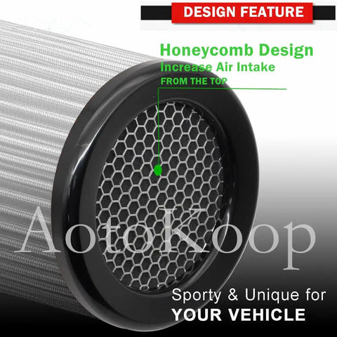 Snap This Slick 3 Inch Cone Air Filter Onto Your Rig Using A Rock Solid Clamp On Mount And Honeycomb Mesh Top Design for the top view of honeycomb mesh.