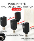 Versatile Photoelectric Proximity Sensor Kit With Through Beam Diffuse And Retro Reflective Modes, various distances displayed