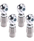 Bulletproof 8 Piece 5/8 Inch 18 Thread Heim Joint Rod End Kit For Slick Linkage Rotation And Tight Misalignment Fixes On Heavy Duty Machines And Custom Mods With Quick Install, close-up of four heim joints.