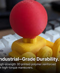 3D Printed Keyboard Joystick Adapter For WASD Four Key Linkage Creates Retro Arcade Vibe Over Your Keyboard Keys Built For Mini Fighting Controllers DIY Novelty Analog Button Attachment Yellow, red ball top on mechanical keyboard