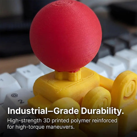3D Printed Keyboard Joystick Adapter For WASD Four Key Linkage Creates Retro Arcade Vibe Over Your Keyboard Keys Built For Mini Fighting Controllers DIY Novelty Analog Button Attachment Yellow, red ball top on mechanical keyboard