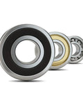 Hella Durable High Carbon Steel Miniature Flanged Ball Bearing Set 10 Piece Pack Includes 608zz 623 624 635 626 688zz on white background.