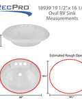 Space Saving RV Kitchen Sink With Pull Out Brushed Nickel Faucet And Dual Stream Spray White Oval Plastic Basin dimensions