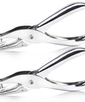 Two Piece Metal Hole Punch Set With One Quarter Inch And One Eighth Inch Single Hole Punches for DIY crafting and home office projects