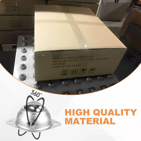 32-Piece 1 Inch Roller Ball Transfer Bearing Set with Flange Mounted Carbon Steel for conveyors supporting a box