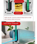 Adjustable Aluminum Glass Spigot Kit Built Tough For Decks And Pools installed with LED strip channel, showcasing safe stylish lighting.