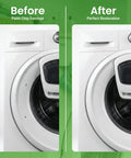 Before and after using White Appliance Touch Up Paint Kit With Dual Pen And Brush Applicators For Home Repair on washer