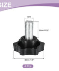 Badass Rock Solid M10 X 20 Mm Star Locking Clamping Knobs With A Grippy Polymer Design shown with dimensions, pack of 4.