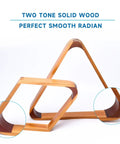 Two Tone Solid Wood Pool Ball Rack Triangle Or Diamond For 2 1/4 Inch Balls, Heavy Duty Billiard Rack with Reinforced Edges