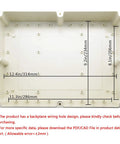Heavy IP65 Waterproof Junction Box Universal Electrical Enclosure Built From ABS Plastic 12.4x9.2in backplane design in pale gray.