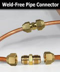 Five Eighths Inch Brass Flare Nut Set Two Pack SAE 45 Degree Flare Tube Fittings connecting copper pipes