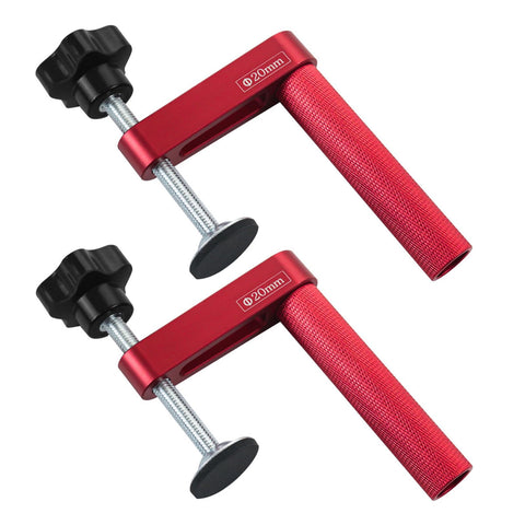 Woodworking Workbench Dog Clamps For 19mm And 20mm Holes, Aluminum Holdfasts For Rock Solid Secure Workpiece Holding, red clamps