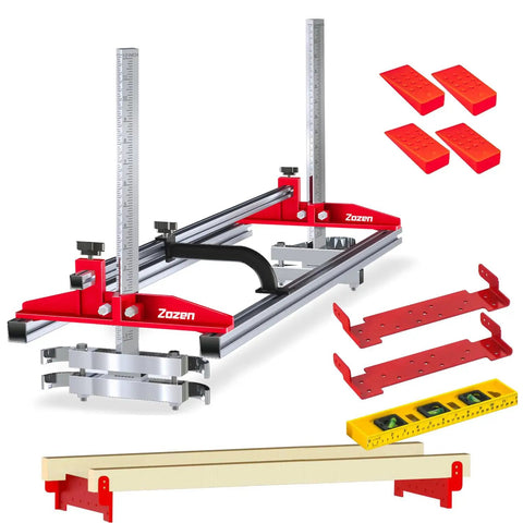 Chainsaw Mill With Lumber Guide Brackets Portable Sawmill Kit Converts Into Three Sizes For Independent Use Fits 14 To 36 Inch Planking Bar No Fuss Setup Durable Aluminum And Steel Cut Guide Set