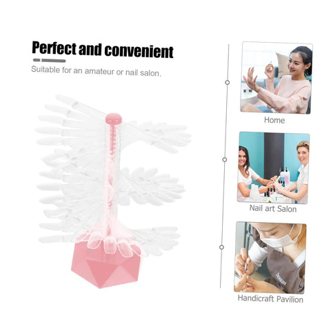 Slay Your Mani Routine Boss Level Organization Tool Sixty Piece Clear Acrylic Spiral Display Stand For Practicing Tips And Showcasing Gorgeous Pink Swatches In A Clean Setup
